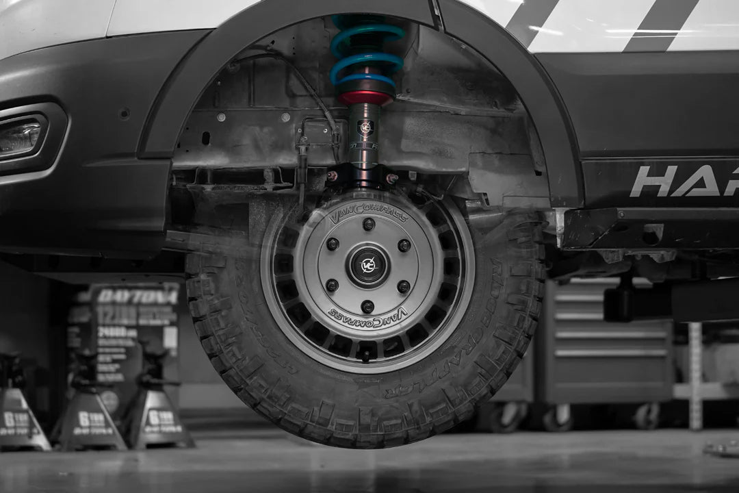 Inverted Monotube Rally Struts for 2015+ Ford Transit by Van Compass