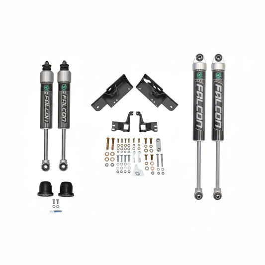 Falcon suspension system components on a white background