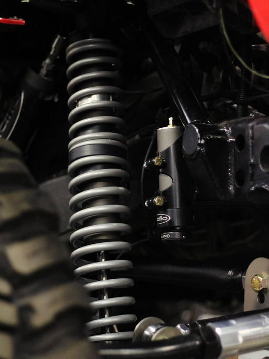Radflo coilover and bumpstop on a frame and shock hoop 