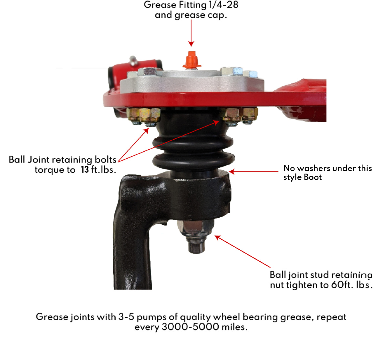 JBA STD High Caster Upper Control Arms for Toyota Tacoma 2005-2023 (1 to 3.5 inch lift)